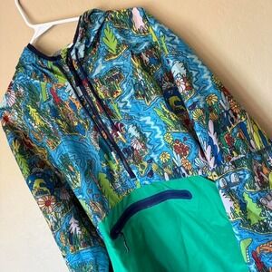 Bonobos Fielder Mens Hoodie 1/2-Zip Jacket, Anorak, Water Creatures, XXL